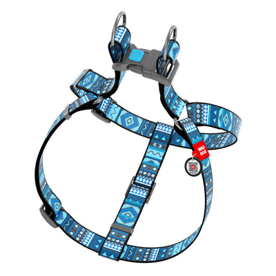 WAUDOG NYLON DOG HARNESS ETNO BLUE DESIGN