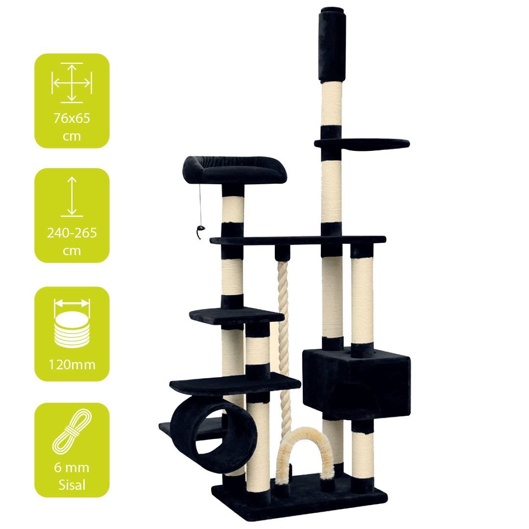 SCRATCHING TREE COMFORT KINGDOM BLACK