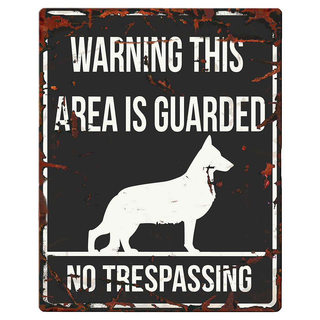 BEWARE OF DOG SIGN GERMAN SHEPHERD BLACK