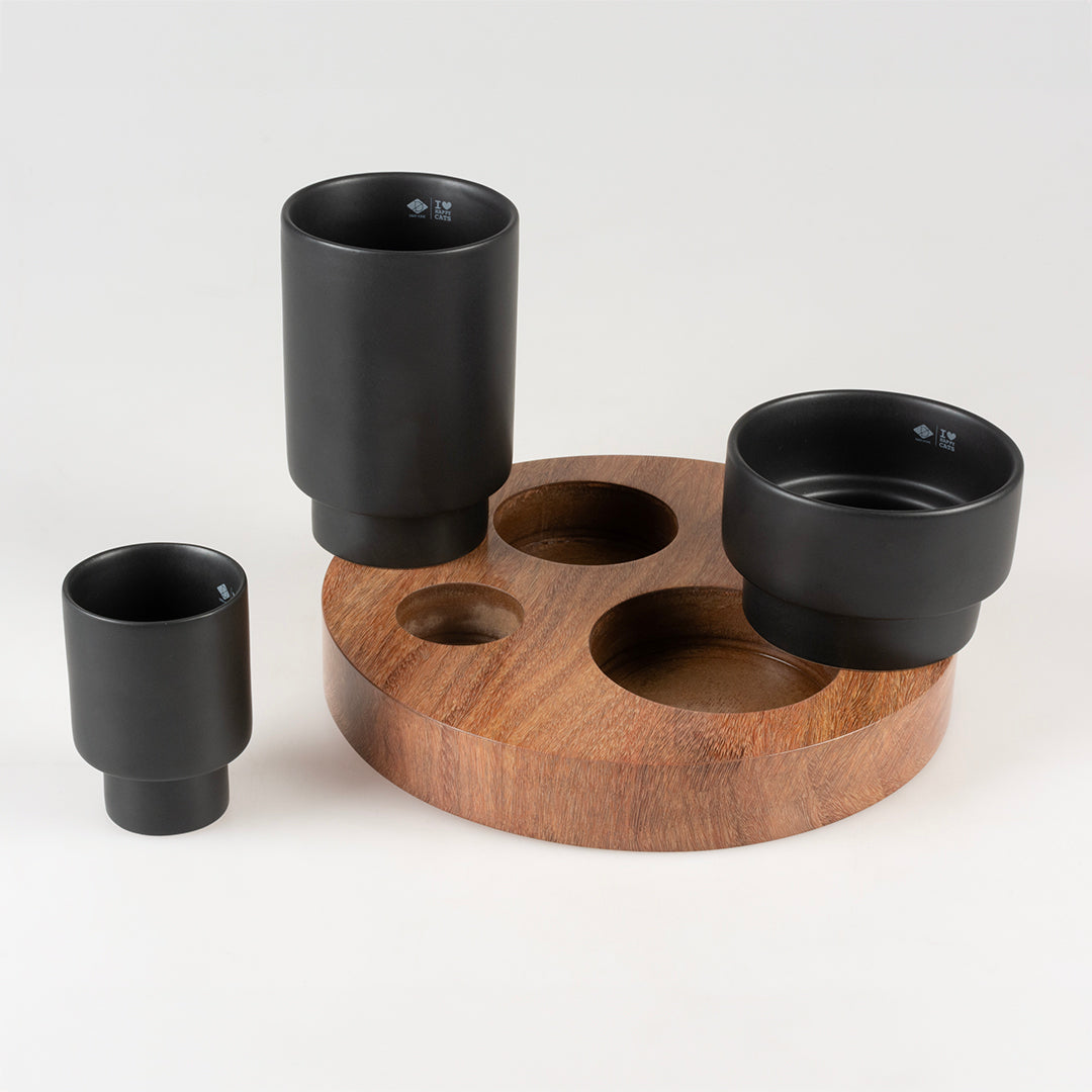 IGGY – ENRICHED FOOD TRAY WITH 3 LEVELS BLACK