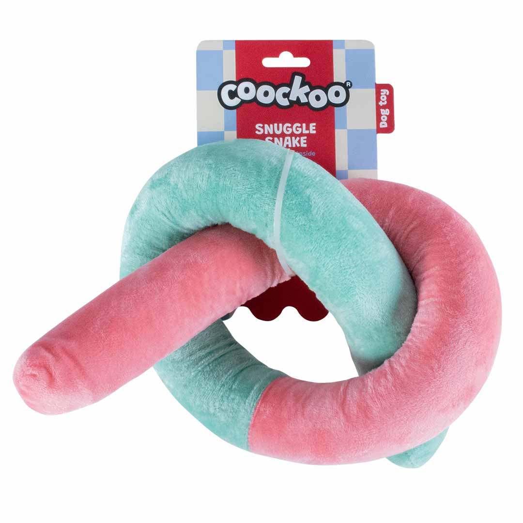 DOG TOY WITH ROPE SNUGGLE SNAKE MIXED COLORS