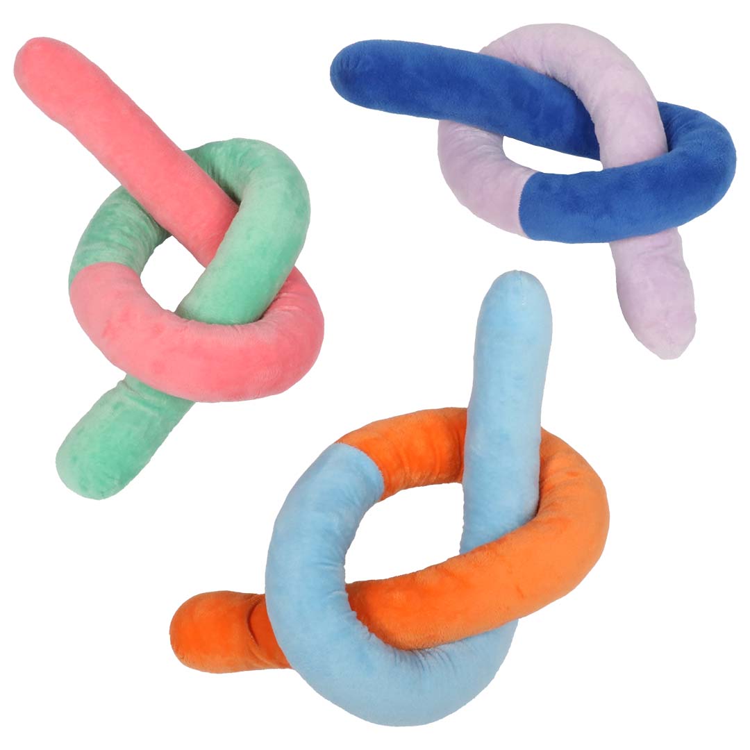 DOG TOY WITH ROPE SNUGGLE SNAKE MIXED COLORS