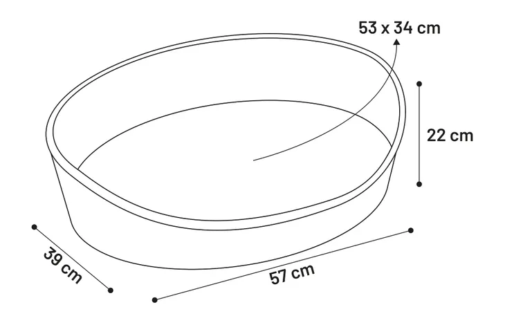 BASKET ZINZI OVAL GREY