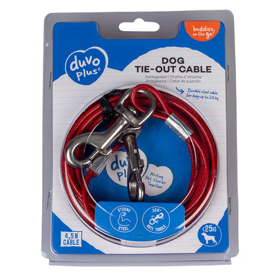 TIE OUT CABLE LIGHTWEIGHT RED 4.5M