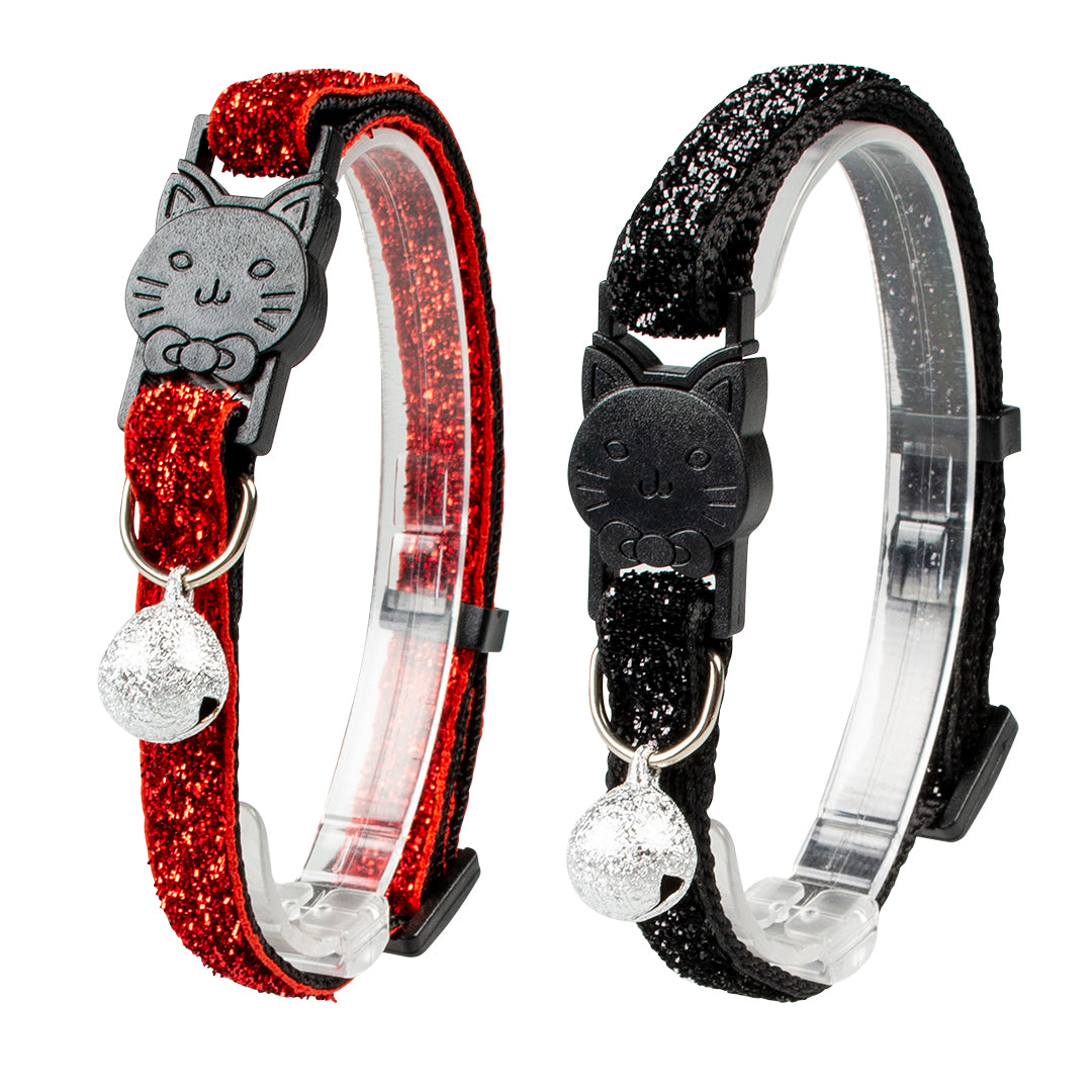 CAT COLLAR GLITTER NYLON MIXED COLOURS 20-30cm / 10mm