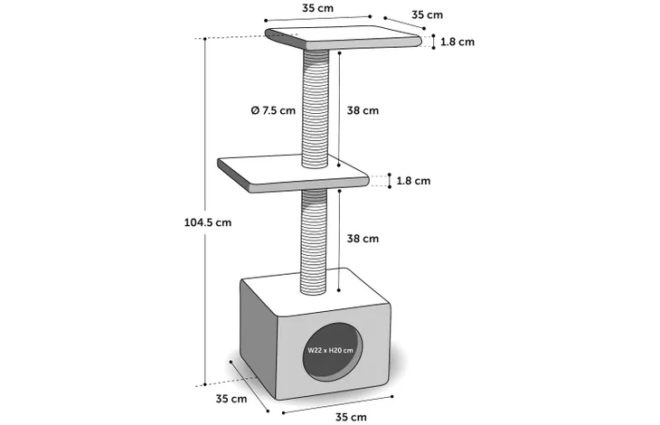 SCRATCHING TREE DALTO GREY & WHITE