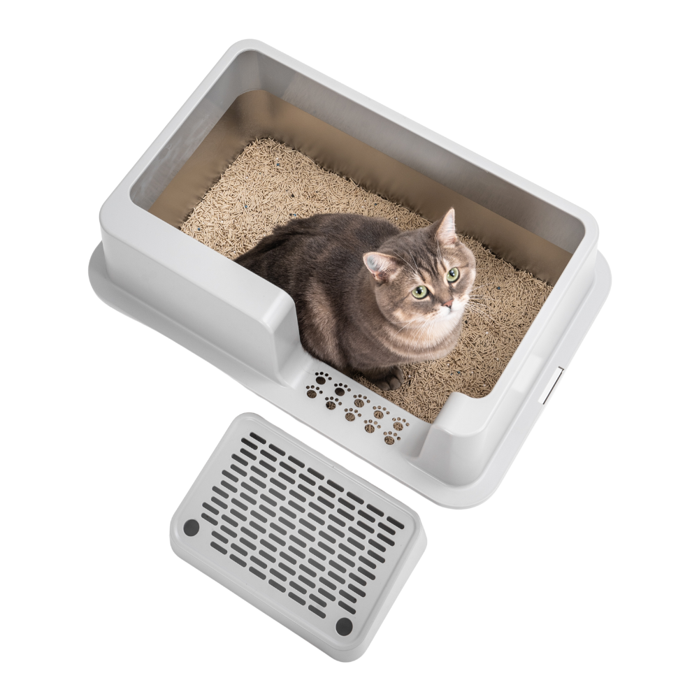 OPEN STAINLESS STEEL CAT LITTER