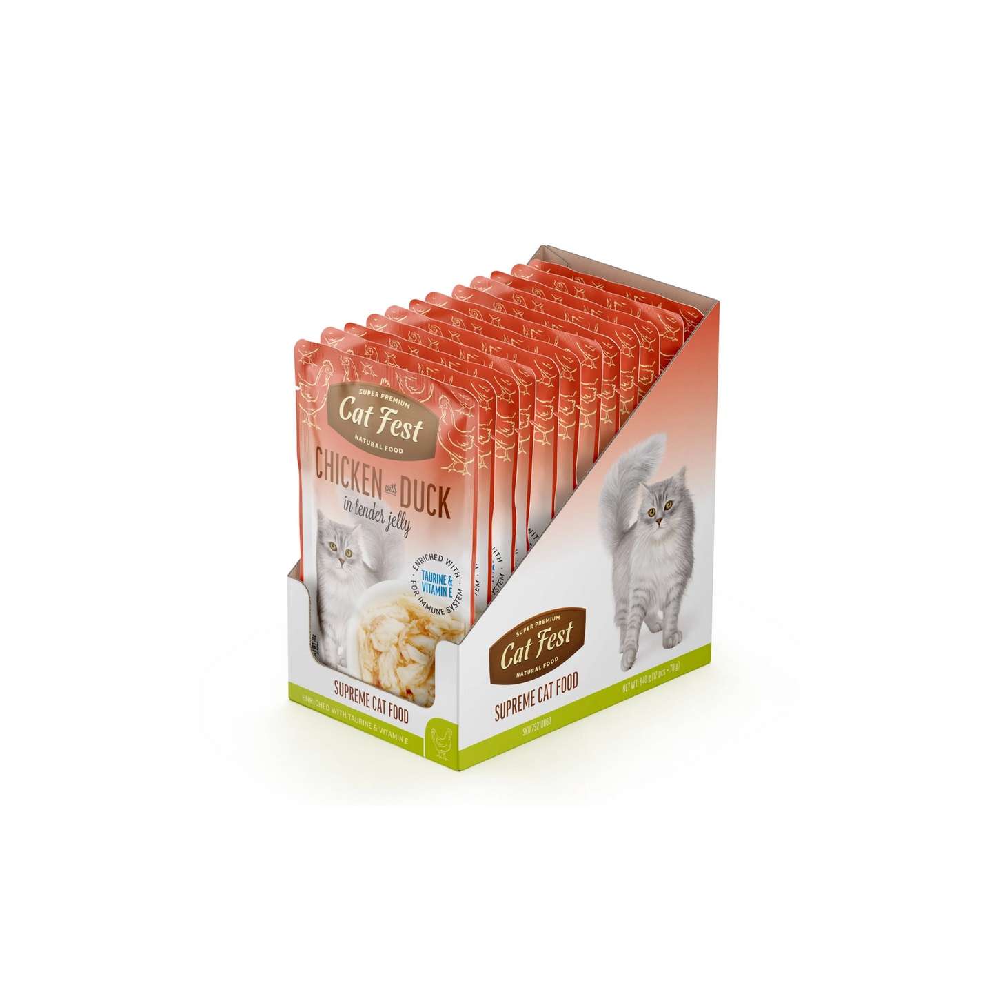 CHICKEN AND DUCK IN TENDER JELLY 70G