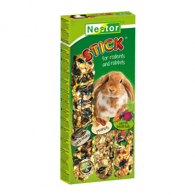 3x RODENTS STICKS CAROB / NUTS/ VEGETABLE