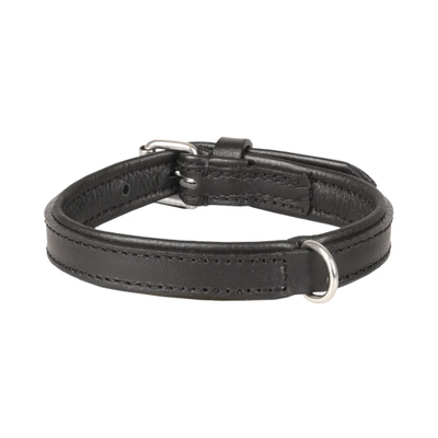 LEATHER PADDED DOG COLLAR ARIZONA BLACK