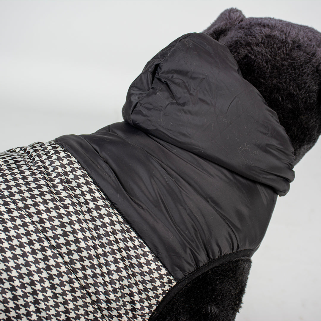 DOG JACKET PUFFER - BLACK AND WHITE