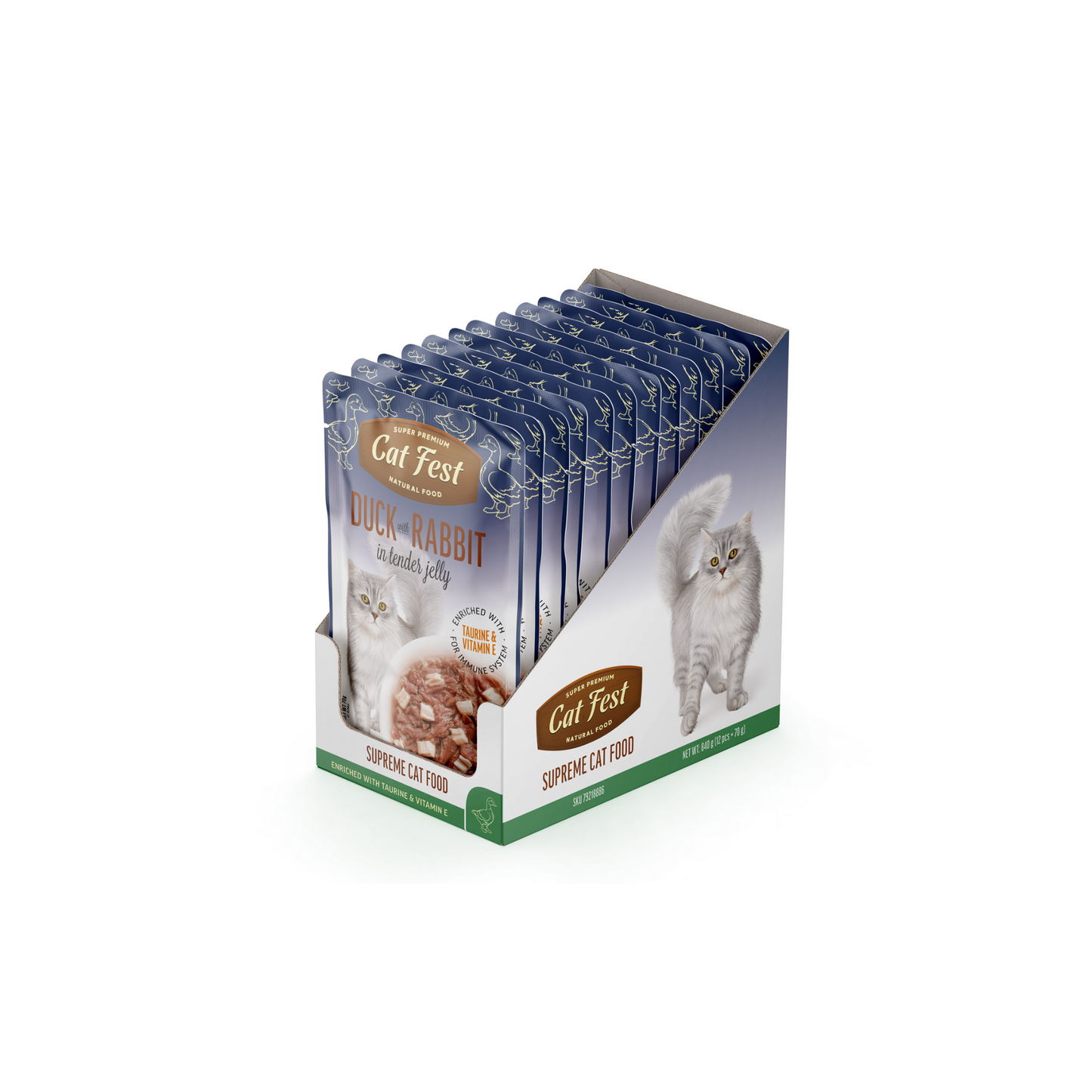 DUCK WITH RABBIT IN TENDER JELLY 70G