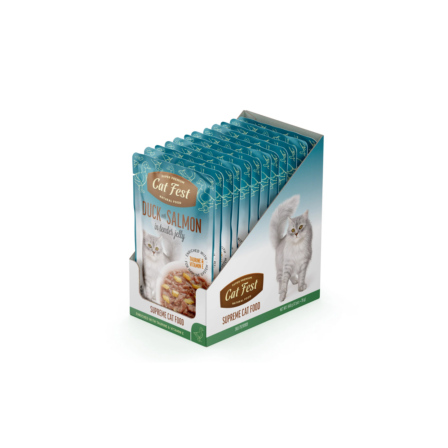 DUCK WITH SALMON IN TENDER JELLY 70G