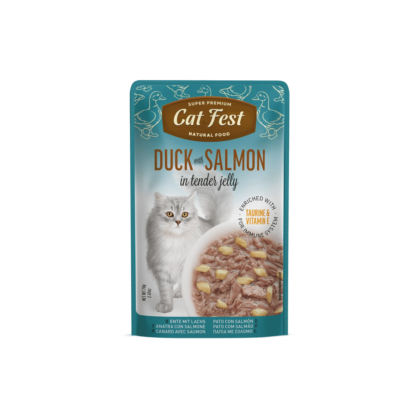 DUCK WITH SALMON IN TENDER JELLY 70G