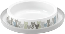 МИСКА ДЛЯ КОРРМКИ И ПОИЛКИ MAASAI КРУГЛАЯ СЕРАЯ С БЕЛОЙ