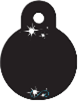 TAG BLACK CIRCLE WITH INSCRIPTION