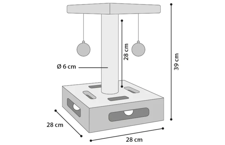 SCRATCHING TREE CYA 1 TURQUOISE & GREY