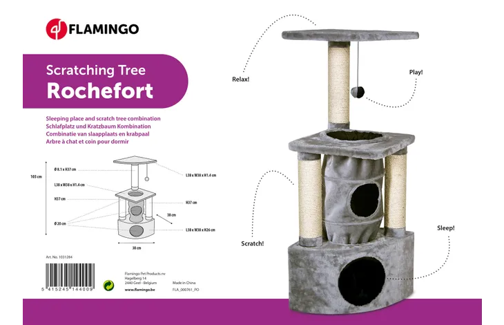 SCRATCHING POLE ROCHEFORT GREY
