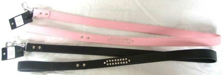 LEATHER LEAD WITH STRASS
