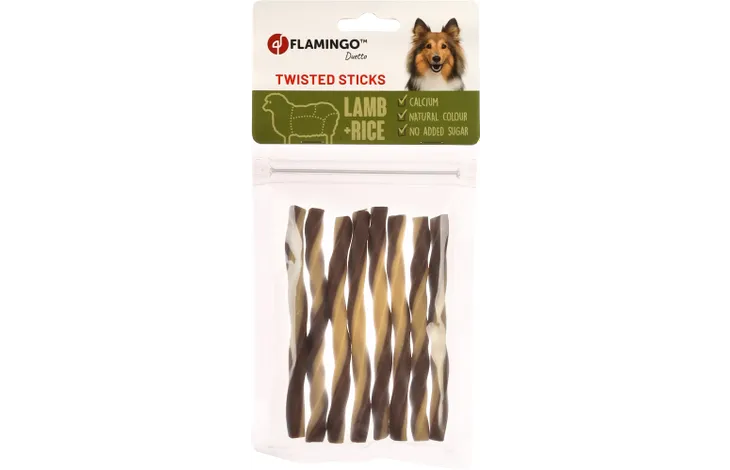 SNACKS DUETTO TWISTED SMALL STICKS LAMB & RICE 85G