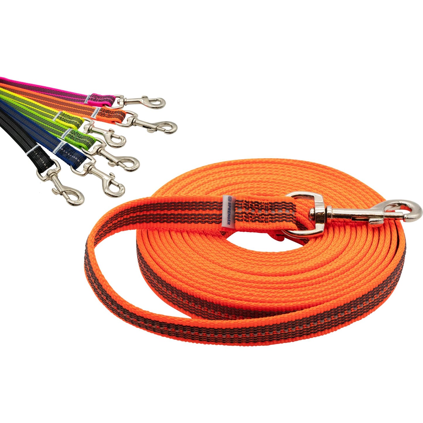RUBBERIZED TRACKING-LEASH WITHOUT HANDLE ORANGE