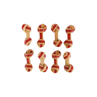 SNACK ZERO RAWHIDE KNOTTED BONE WITH CHICKEN & PORK 6cm