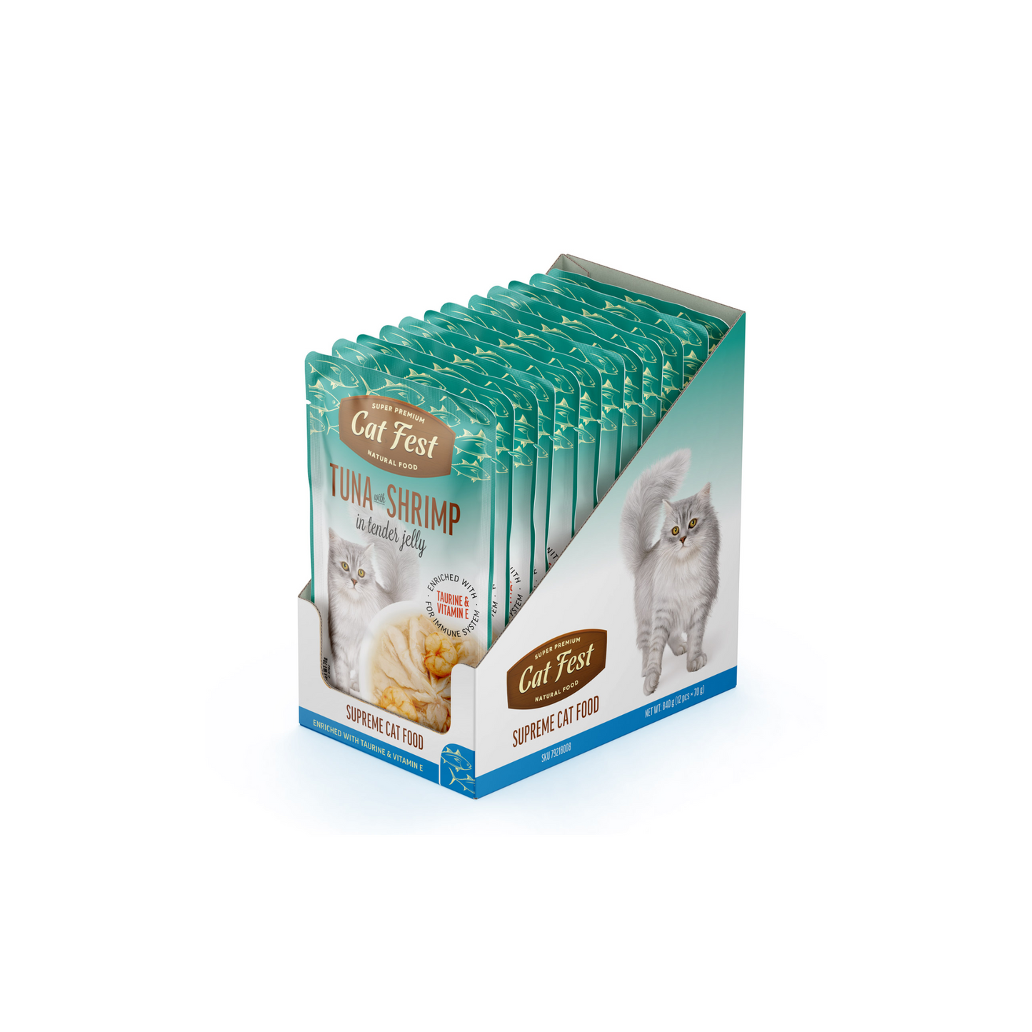 TUNA WITH SHRIMP IN TENDER JELLY 70G