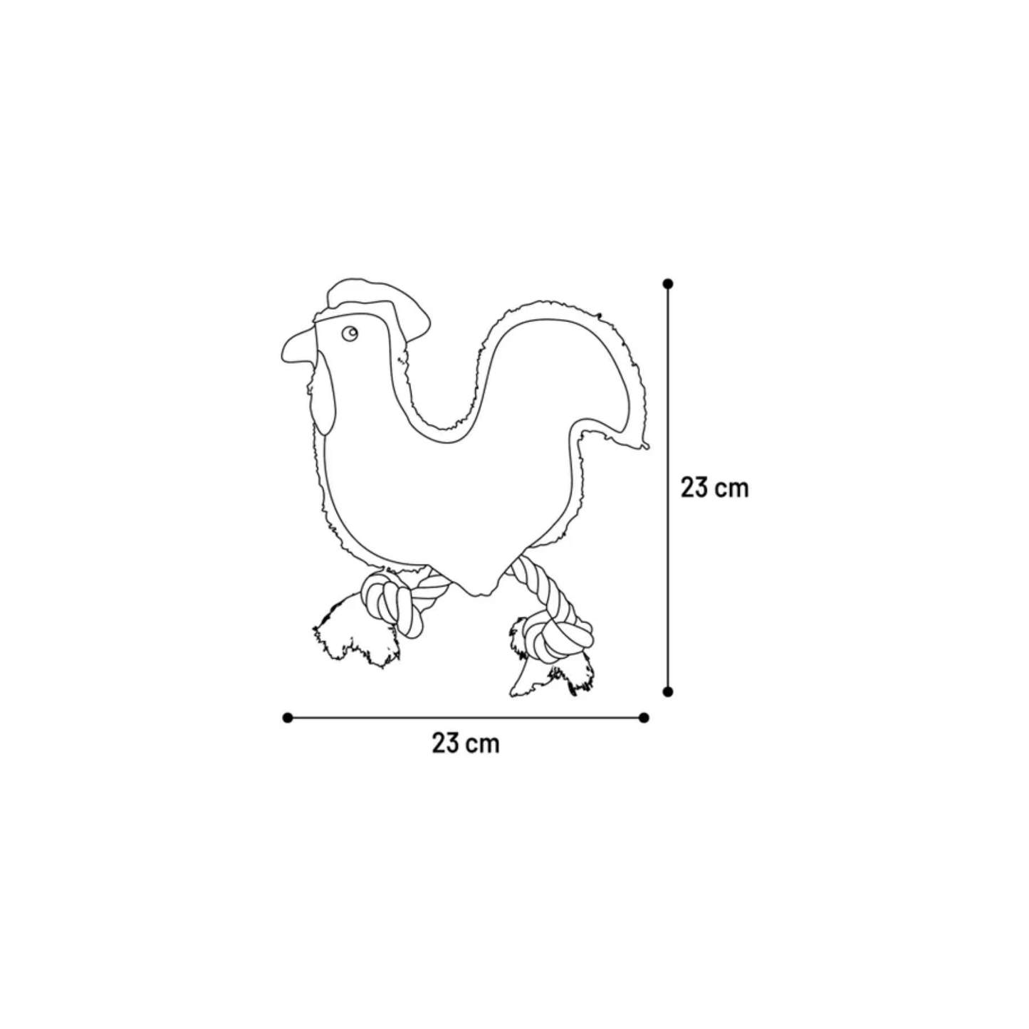 DOG TOY NADA ROOSTER WITH ROPE