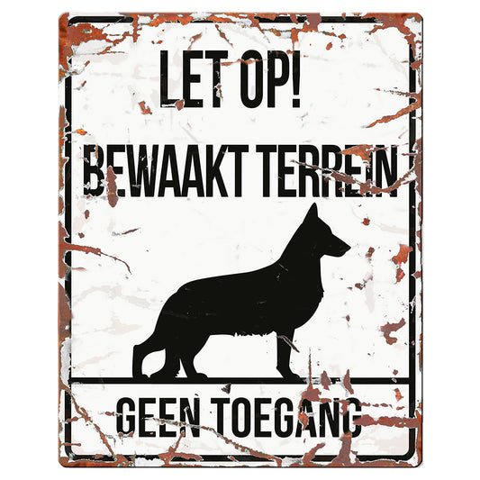 WARNING SIGN SQUARE GERMAN SHEPPERD