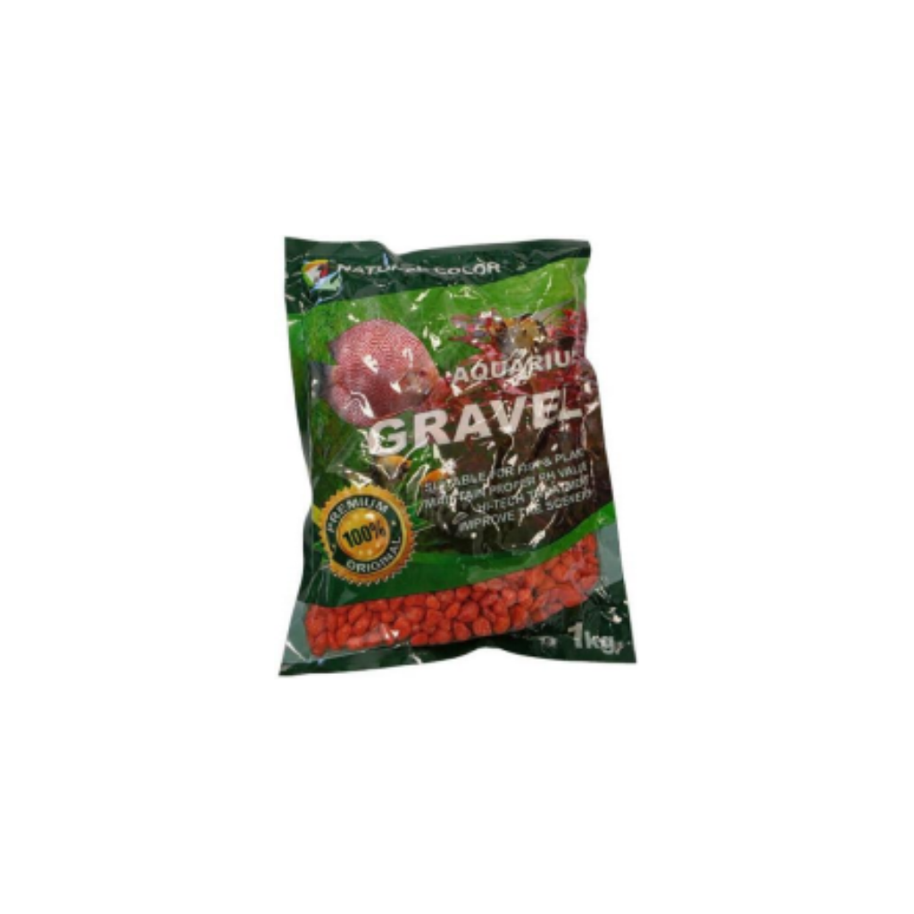 RED AQUARIUM GRAVEL 5-8mm - 1KG
