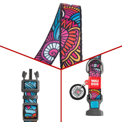 WOWDOG NYLON DOG COLLAR WITH QR-PASSPORT SUMMER