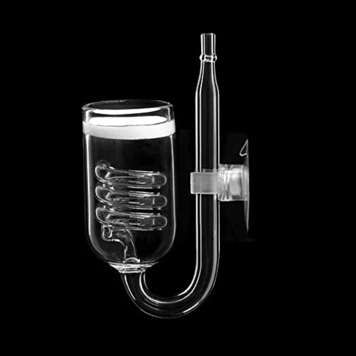GLASS CO2 DIFFUSER FOR PLANTED AQUARIUM WITH SPIRAL PIPE
