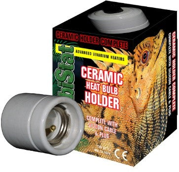 КЕРАМИЧЕСКИЙ ДЕРЖАТЕЛЬ ДЛЯ ТЕПЛОВОЙ ЛАМПЫ HABISTAT, КРЕМНИЕВЫЙ КАБЕЛЬ И ВИЛКА