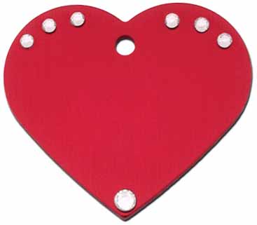 TAG HEART LRG RED/STONES