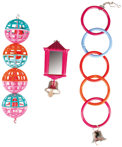 TOY PARAKEETS RING-BALL-LATERN