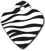 TAG HEART SM ZEBRA