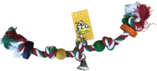 BIRD TOY ROPE W/BELL