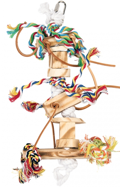 ДЕРЕВЯННАЯ ВЕШАЛКА КОЖАНАЯ ВЕРЕВКА