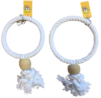 ROPE/WOOD CIRCLE BIRD TOY