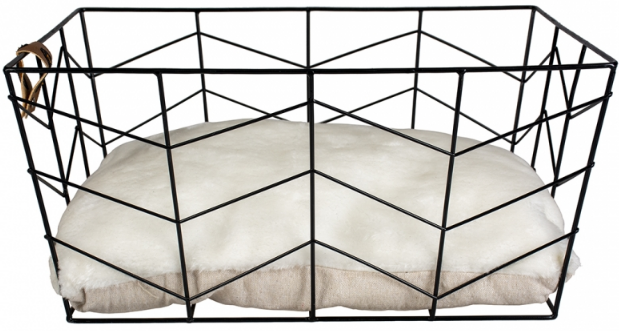 CAVIAR RECTANGLE METAL BASKET BLACK