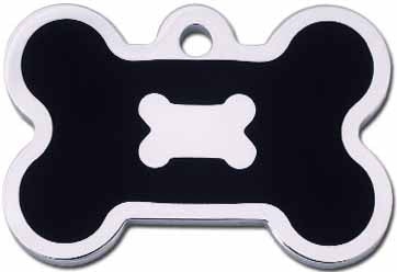 BLACK SILVER BONE TAG