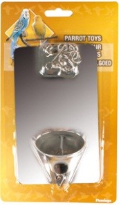 TOY FOR PARROT MIRROR STRAIGHT + BELL XL