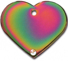 TAG HEART LRG RAINBOW/STONE