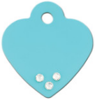 TAG HEART SM BLUE WITH STONES