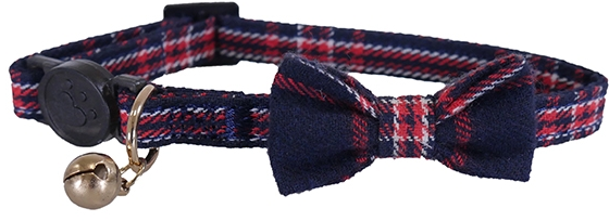 ДИЗАЙНЕРСКИЙ ТЕМНО-СИНИЙ И КРАСНЫЙ ОШЕЙНИК ДЛЯ КОШКИ TARTA