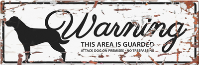 WARNING SIGN ROTTWEILER WHITE