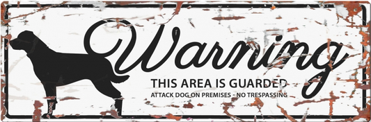 WARNING SIGN ROTTWEILER WHITE