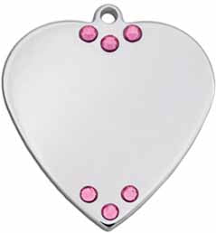 TAG HEART SM WITH PINK STONES