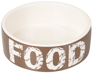 BOWL DOG KYRA CERAMIC TAUPE/WHITE