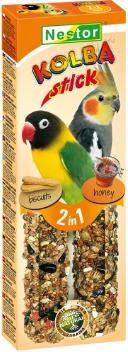 2x COCATIEL-LOVEBIRD STICKS 2 IN 1 BISCUIT / HONEY 115gr